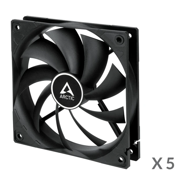 Alt view image 2 of 5 - F12 (5 Pack) - PC Fans, 120mm Standard Case Fan, Low Noise, Quiet Motor, Computer, Fan Speed: 1350 RPM - Black