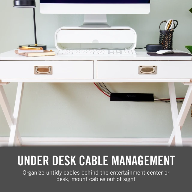 Alt view image 3 of 7 - Mountable Cable Sleeve, Black, 3 Ft Cable Raceway Customizable Cable Raceway Cuts To Length For Wire Management; Removable Adhesive Cord Hider Mounts On Walls And Desks