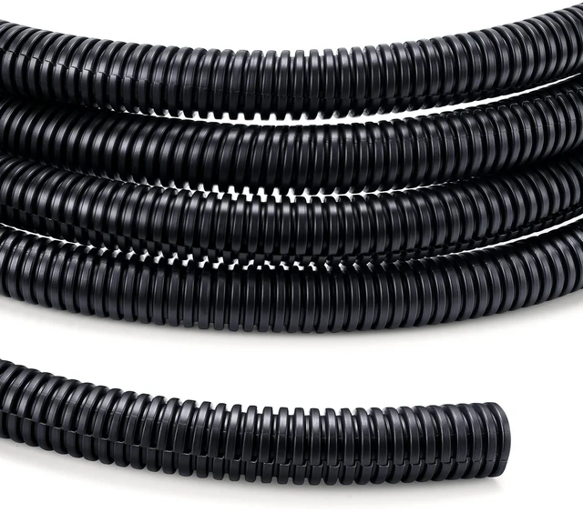 Main image of Wire Loom 3/8 inch 10ft, Split Loom, Outdoor Cord Protector | Flexible Wire Conduit Automotive, Wire Protector Tubing, Black