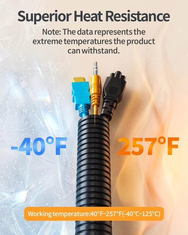 Alt view image 6 of 7 - 50ft - 1/2 inch Wire Loom Tubing, Split Cable Sleeves Black Wire Loom Automotive with Installation Tool, Flame Retardant Cord Protectors from Pets no Chew