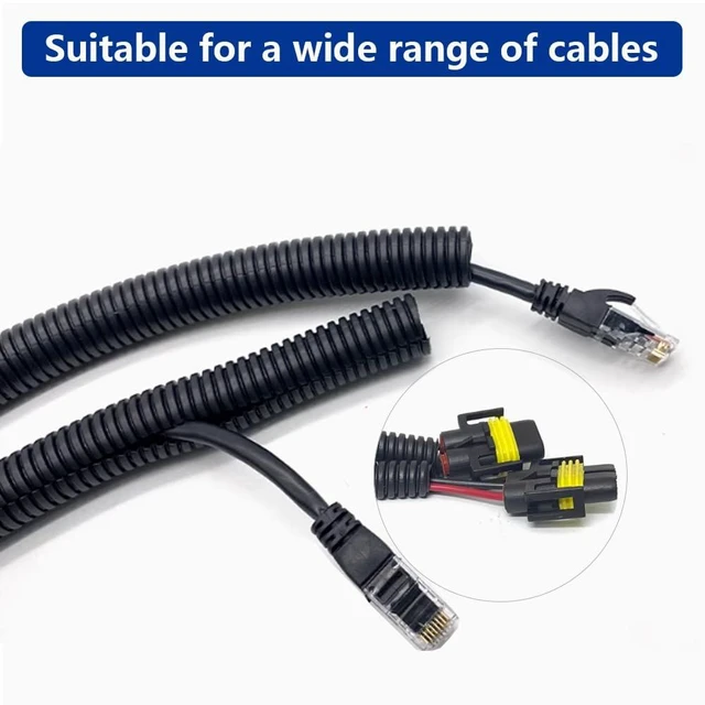 Alt view image 5 of 7 - 10 FT 1inch Split Wire Loom Tubing Wire Conduit,Flexible Wire Covers Cord Protectors,Cord Protectors from Pets,Black (1"-10ft)