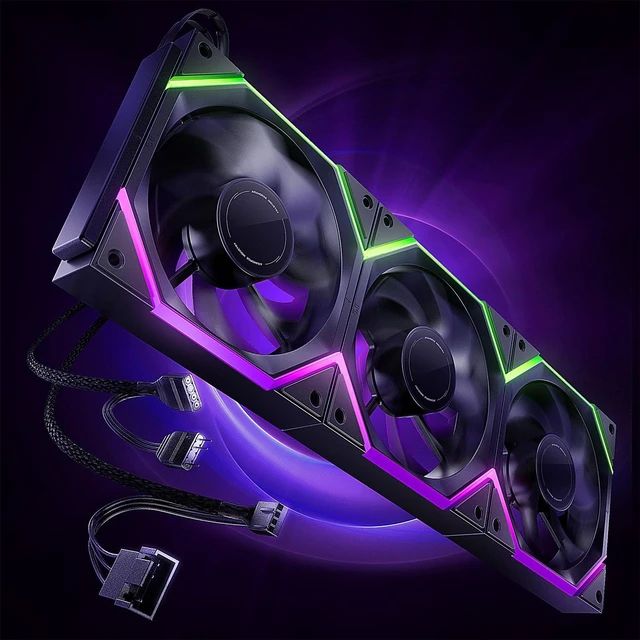 Main image of AsiaHorse Nyota Pro 120mm PC Fans ARGB PWM, Modular Daisy-Chain Design, Dual-Zone Asynchronous Lighting, 18 Addressable LEDs, 2000RPM High Airflow 61.5CFM, Low Noise 29dB, for PC Case & Liquid Cooler