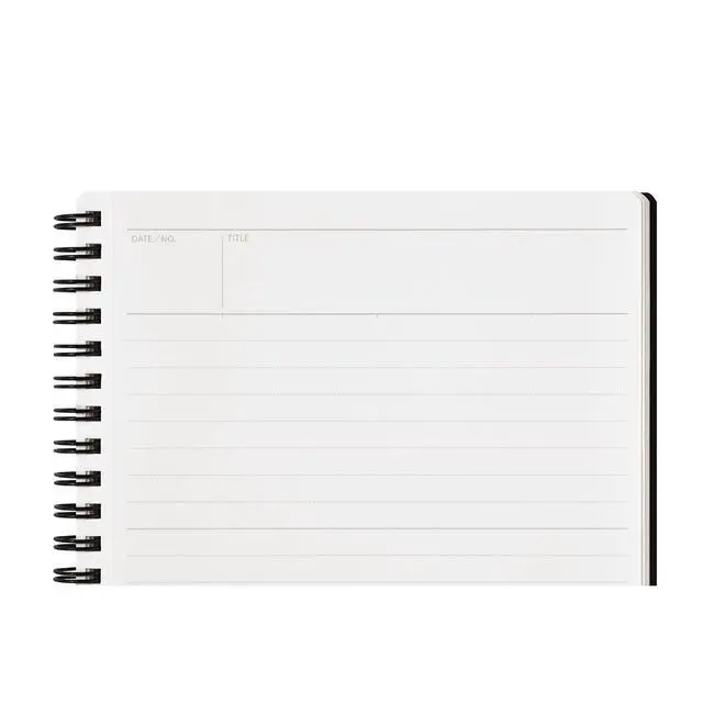 Alt view image 6 of 7 - Mnemosyne Spiral Notebook, 140 Pages, A4 8.27"x11.69", 5mm Dot Grid | Professional Black Cover, Dotted Paper, Twin-Wire Bound To Lay Flat, Perforated Pages, For School & Office, Made in Japan