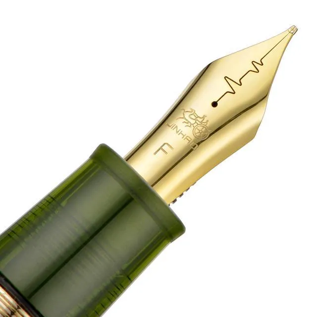 Alt view image 2 of 7 - Jinhao 9019 Fountain Pen Dadao Series Green Acrylic #8 Heartbeat Fine Nib Large Converter Smooth Writing Instrument