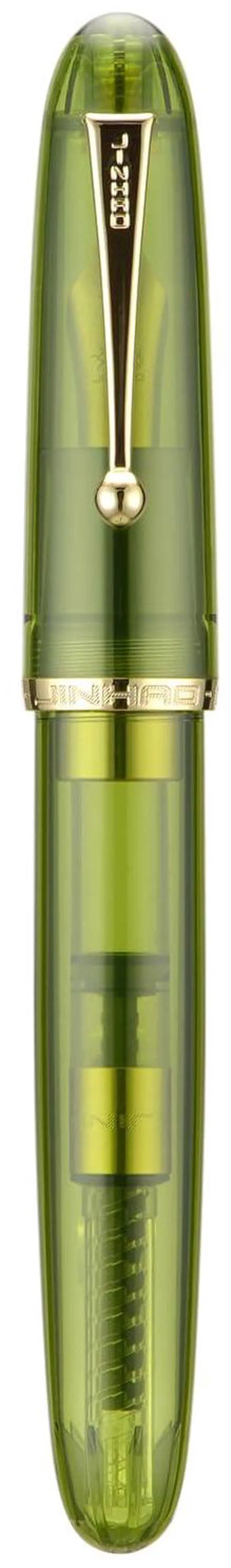 Alt view image 4 of 7 - Jinhao 9019 Fountain Pen Dadao Series Green Acrylic #8 Heartbeat Fine Nib Large Converter Smooth Writing Instrument
