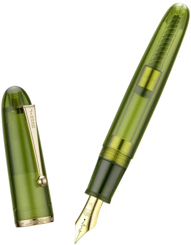 Alt view image 6 of 7 - Jinhao 9019 Fountain Pen Dadao Series Green Acrylic #8 Heartbeat Fine Nib Large Converter Smooth Writing Instrument