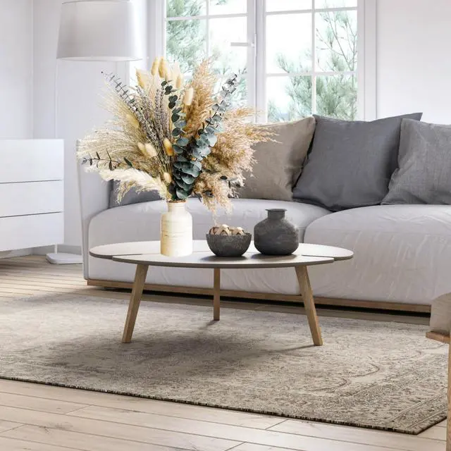 Alt view image 6 of 7 - Green Pampas Grass Boho Bouquet Exquisite Lavender and Eucalyptus Dried Flower Arrangements for Western Boho Decor Rustic Flowers for Your Bohemian Home, Bedroom, and Wedding Table Décor