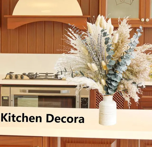 Alt view image 7 of 7 - Green Pampas Grass Boho Bouquet Exquisite Lavender and Eucalyptus Dried Flower Arrangements for Western Boho Decor Rustic Flowers for Your Bohemian Home, Bedroom, and Wedding Table Décor