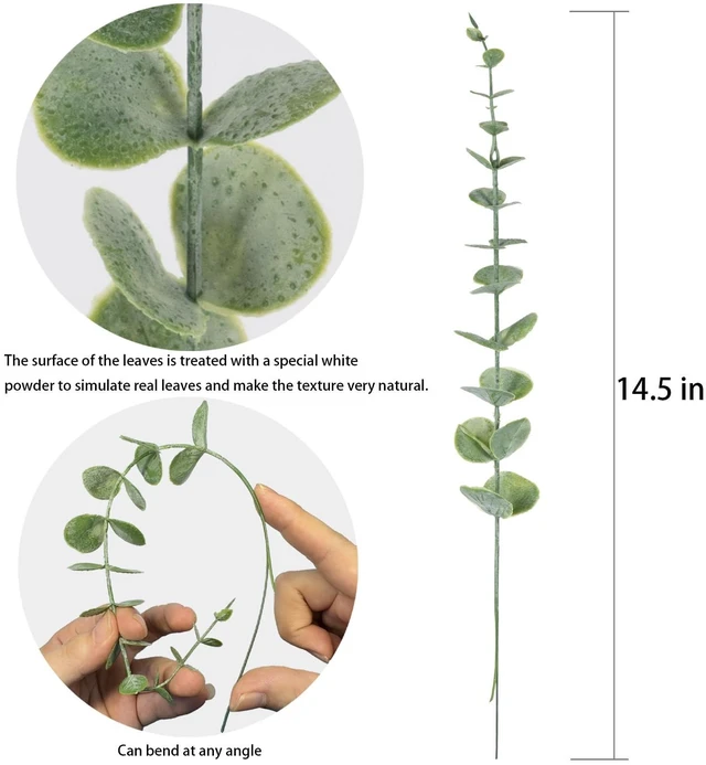 Alt view image 7 of 7 - 20pcs Eucalyptus Stems Artificial Eucalyptus Leaves Stems Artificial Fake Flowers for Home Office Flowers Bouquet Centerpiece Wedding Decoration Christmas Decor 2026