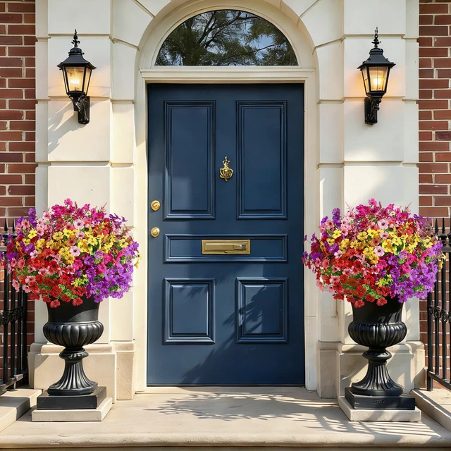 Alt view image 7 of 7 - 24 Bundles Artificial Flowers for Outdoors UV Resistant Decor | Realistic Silk Violet Lavender, UV Resistant Fake Flowers, Ideal Spring Decor for Patio Porch, Yard Planter & Home, 5 Colors