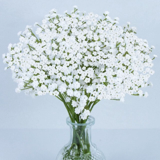 Main image of 6 Babys Breath Artificial Flowers - White Faux Gypsophila Bouquet | Realistic Fake Flower Greenery for Wedding Centerpieces, Table Decorations, Bridal Bouquets, Home & Party Floral Arrangements