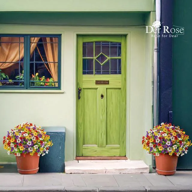Alt view image 6 of 7 - 12 Bundles Artificial Daisy Fake Flowers for Outdoors, UV Resistant Colorful Silk Faux Flowers for Spring Home Porch Garden Decor