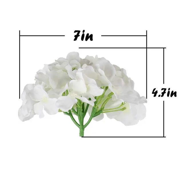 Alt view image 4 of 7 - Silk Hydrangea Heads Artificial Flowers Heads with Stems for Home Wedding Decor,Pack of 10 (White)