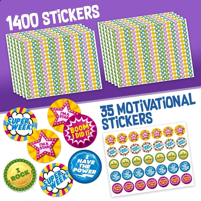 Alt view image 4 of 6 - Behavior Reward Chart System - Pad with 26 Chore Charts for Kids, 2800 Stickers to Motivate Responsibility & Good Habits