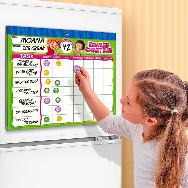 Alt view image 5 of 6 - Behavior Reward Chart System - Pad with 26 Chore Charts for Kids, 2800 Stickers to Motivate Responsibility & Good Habits