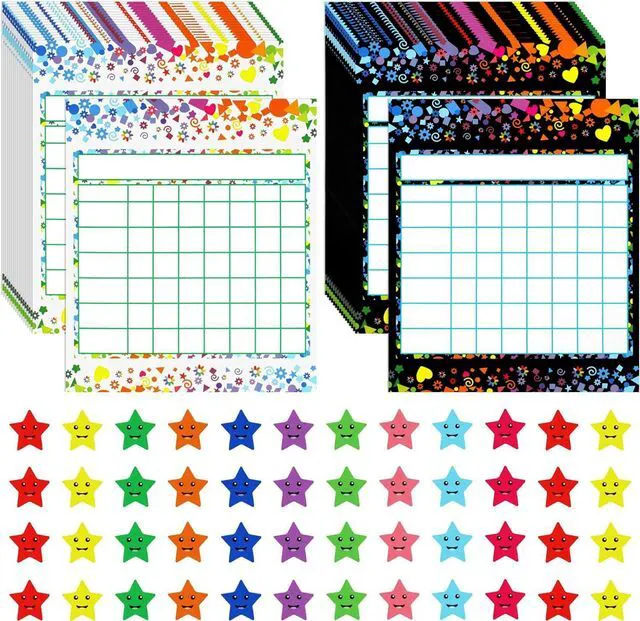 Main image of 80 Pack Reward Chart for Kids, Incentive Chart Behavior Chart for Kids at Home, 2 Designs with 2160 Star Sticker, Kids Chore Chart, Sticker Chart for Kids Behavior