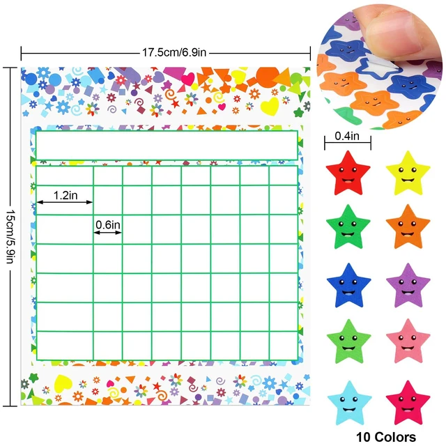 Alt view image 2 of 7 - 80 Pack Reward Chart for Kids, Incentive Chart Behavior Chart for Kids at Home, 2 Designs with 2160 Star Sticker, Kids Chore Chart, Sticker Chart for Kids Behavior