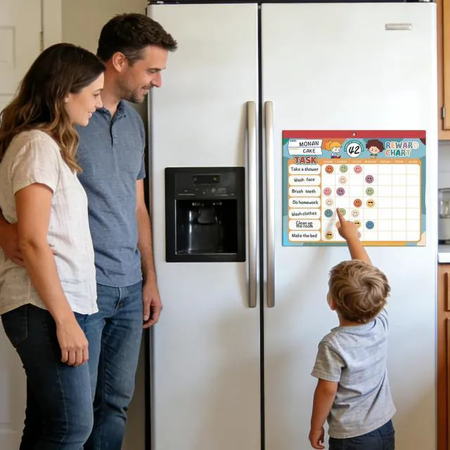 Alt view image 3 of 7 - Boho 32 Chore Charts Behavior Reward Chart System,Sticker Chore Chart Pad for Students with 2328 Stickers, 12.2" x 9.8" Magnetic Reward Chart to Develop Responsibility & Good Habits.