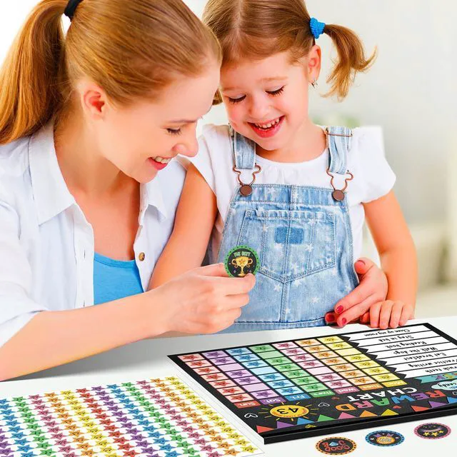 Alt view image 7 of 7 - Reward Chart for Kids,Magnetic Behavior Chore Chart for Kids at Home,26 Black Chore Charts,1960 Star Stickers,56 Reward Stickers,Incentive Chore Chart to Develop Responsibility and Good Habits