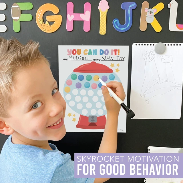 Alt view image 7 of 7 - Sticker Chart for Kids Behavior at Home and Back to School Reward Charts | Gumball Behavior Chart for Kids at Home, Incentive Sticker Sheets for Children Behavior, Star Chart for Rewards