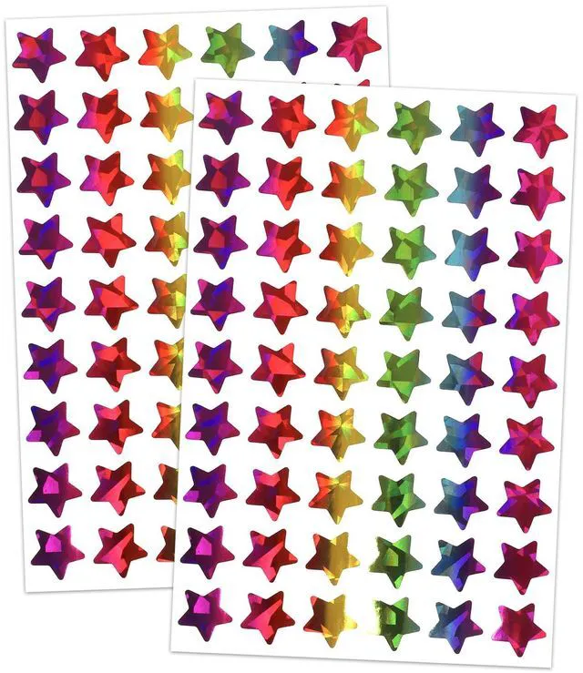 Main image of Star Stickers for Kids Reward, 0.6" Holographic Stickers, Rainbow-Colored | 1620 Stickers Value Pack, Foil Star Sticker for Behavior Chart, Student Planner, School Classroom Teacher Supplies, DIY
