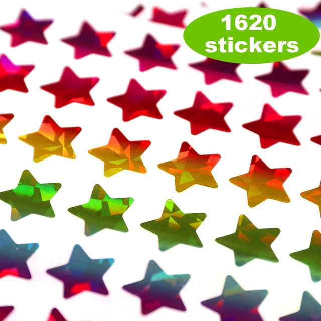 Alt view image 2 of 7 - Star Stickers for Kids Reward, 0.6" Holographic Stickers, Rainbow-Colored | 1620 Stickers Value Pack, Foil Star Sticker for Behavior Chart, Student Planner, School Classroom Teacher Supplies, DIY