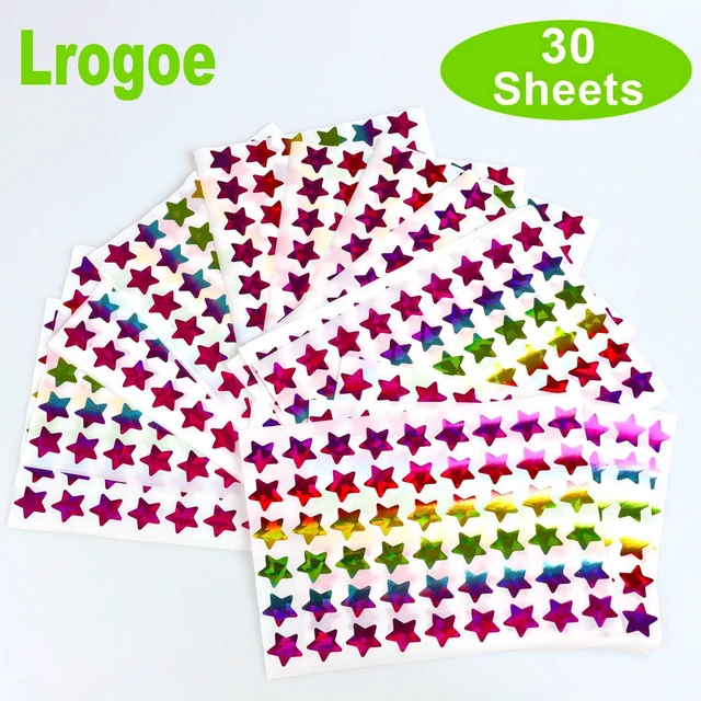 Alt view image 3 of 7 - Star Stickers for Kids Reward, 0.6" Holographic Stickers, Rainbow-Colored | 1620 Stickers Value Pack, Foil Star Sticker for Behavior Chart, Student Planner, School Classroom Teacher Supplies, DIY