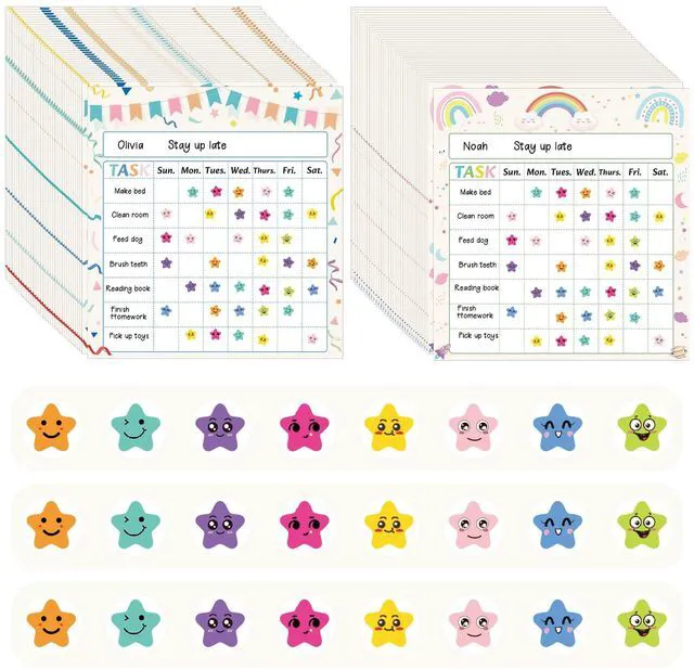 Main image of Sticker Chart for Kids 70 PCS Chore Chart for Kids with 2640 Star Stickers | Behavior Chart for Kids at Home,Incentive Chart for Classroom Reward Chart for Students,Star Chart for Multiple Kids