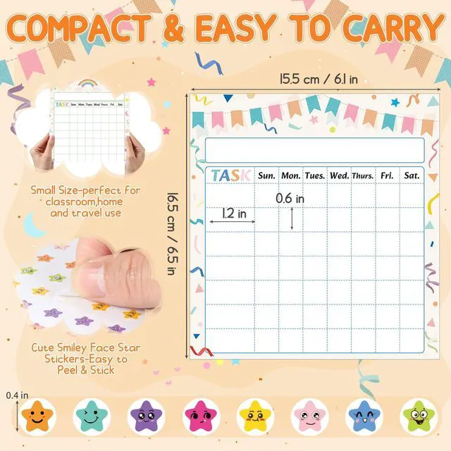 Alt view image 4 of 7 - Sticker Chart for Kids 70 PCS Chore Chart for Kids with 2640 Star Stickers | Behavior Chart for Kids at Home,Incentive Chart for Classroom Reward Chart for Students,Star Chart for Multiple Kids