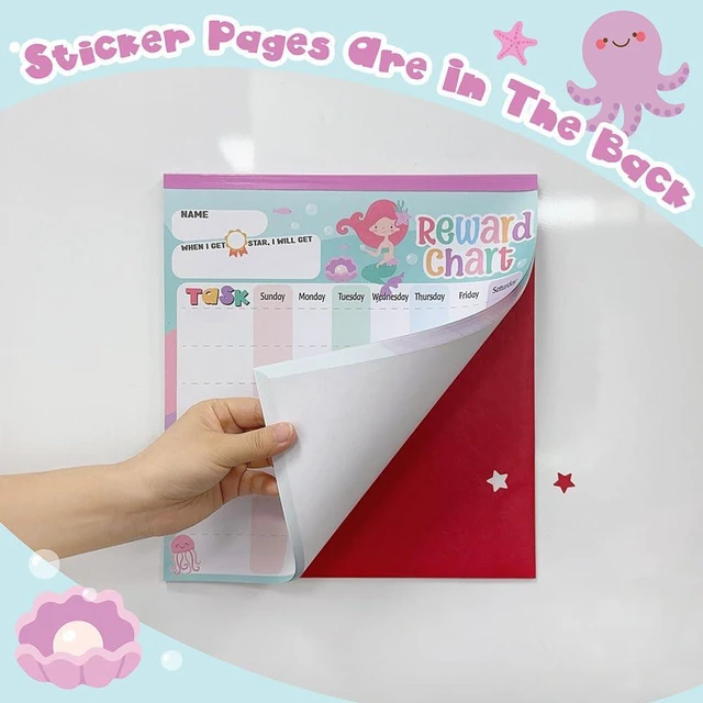 Alt view image 3 of 7 - Reward Chart for Kids Mermaid Magnetic Kids Behavior Chart | Pad With 26 Chore Charts, 1920 Star Stickers, 36 Incentive Stickers, Responsibility Chart for Kids Girls Toddlers