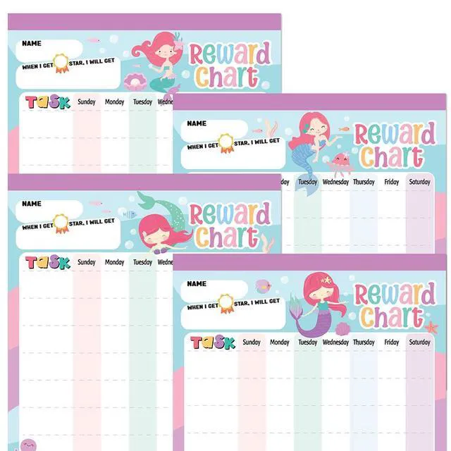 Alt view image 7 of 7 - Reward Chart for Kids Mermaid Magnetic Kids Behavior Chart | Pad With 26 Chore Charts, 1920 Star Stickers, 36 Incentive Stickers, Responsibility Chart for Kids Girls Toddlers
