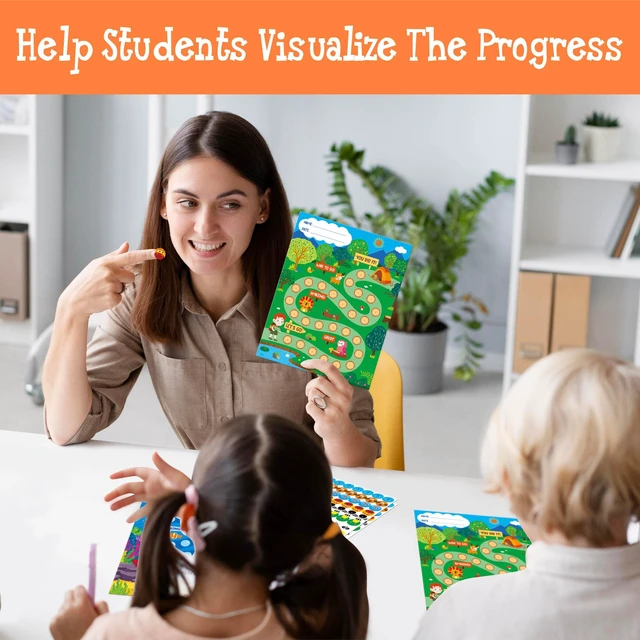 Alt view image 6 of 7 - 40 Pack Incentive Chart, 2 Adorable Designs with 1078 Stickers, Classroom Family Reward Chart System for Kids Homework Assignments, Attendance, Good Behavior, Chores, Potty Training Progress