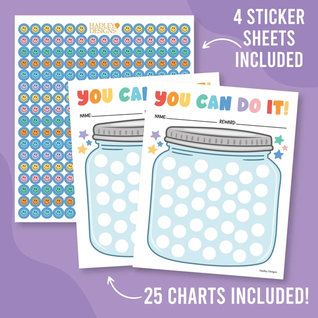 Alt view image 2 of 7 - Sticker Chart for Kids Behavior at Home and Back to School Reward Charts | Glass Jar Behavior Chart for Kids at Home, Incentive Sticker Sheets for Children Behavior, Star Chart for Rewards