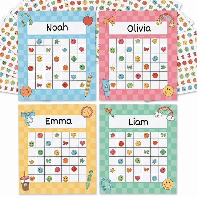 Main image of Fun Reward Charts for Kids with Stickers - 80 Charts for Classroom or Home | Motivational Behavior Trackers, Complete Set with 3000+ Colorful Incentive Stickers to Build Positive Habits & Routine