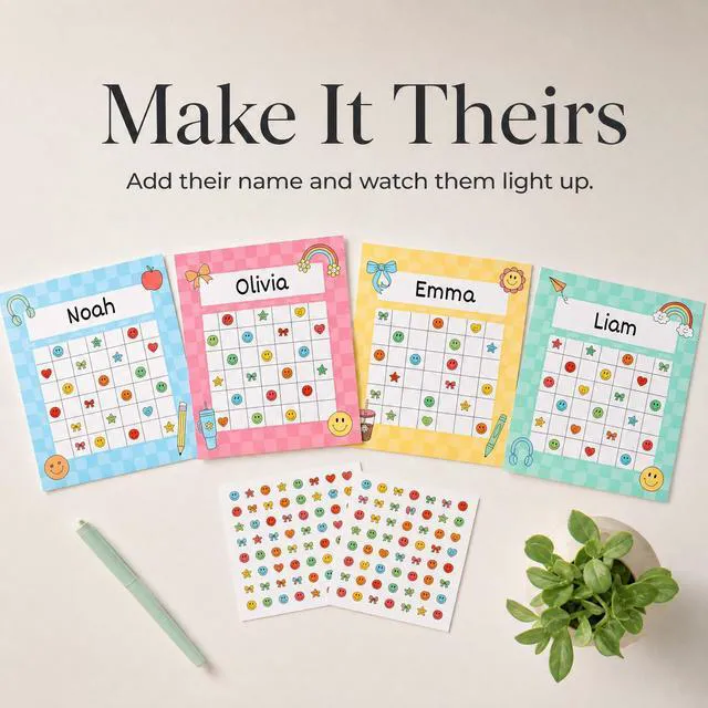 Alt view image 6 of 7 - Fun Reward Charts for Kids with Stickers - 80 Charts for Classroom or Home | Motivational Behavior Trackers, Complete Set with 3000+ Colorful Incentive Stickers to Build Positive Habits & Routine