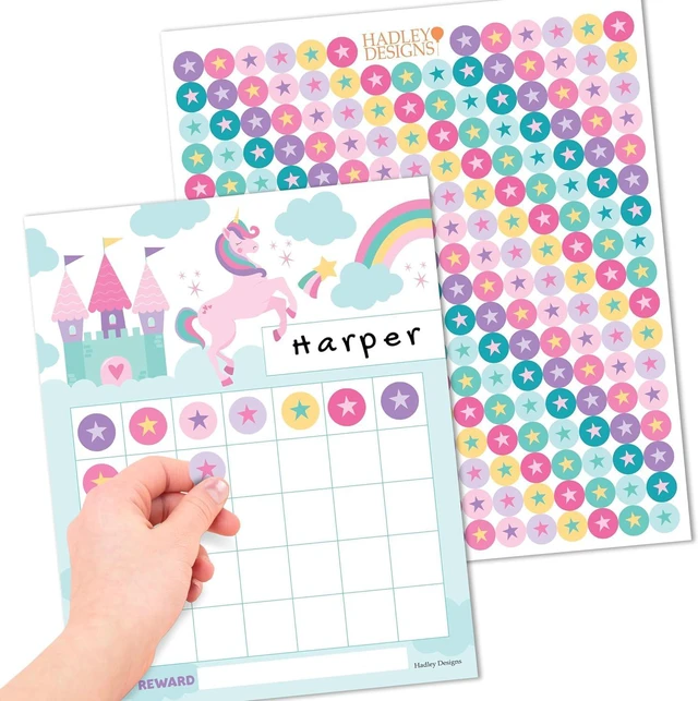 Main image of Sticker Chart for Kids Behavior at Home and Back to School Reward Charts | Unicorn Behavior Chart for Kids at Home, Incentive Sticker Sheets for Children Behavior, Star Chart for Rewards