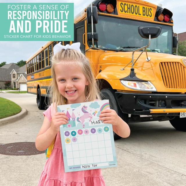 Alt view image 3 of 7 - Sticker Chart for Kids Behavior at Home and Back to School Reward Charts | Unicorn Behavior Chart for Kids at Home, Incentive Sticker Sheets for Children Behavior, Star Chart for Rewards