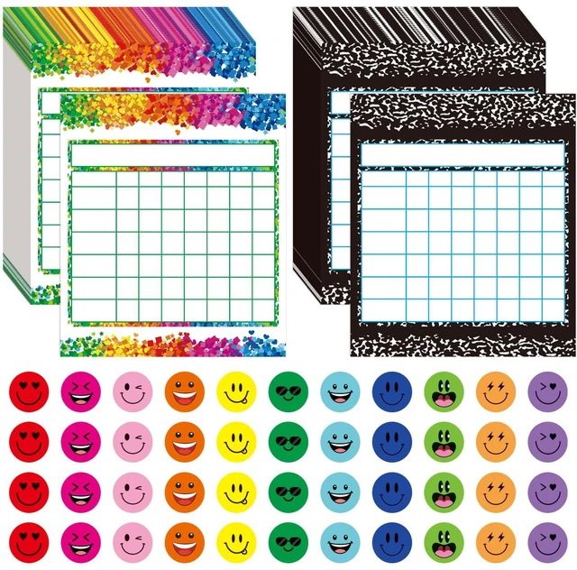 Main image of 80 Pack Reward Chart for Kids, Incentive Behavior Chart for Classroom & Home, Kids Chore & Sticker Chart with 2,145 Star Stickers for Rewards and Good Behavior