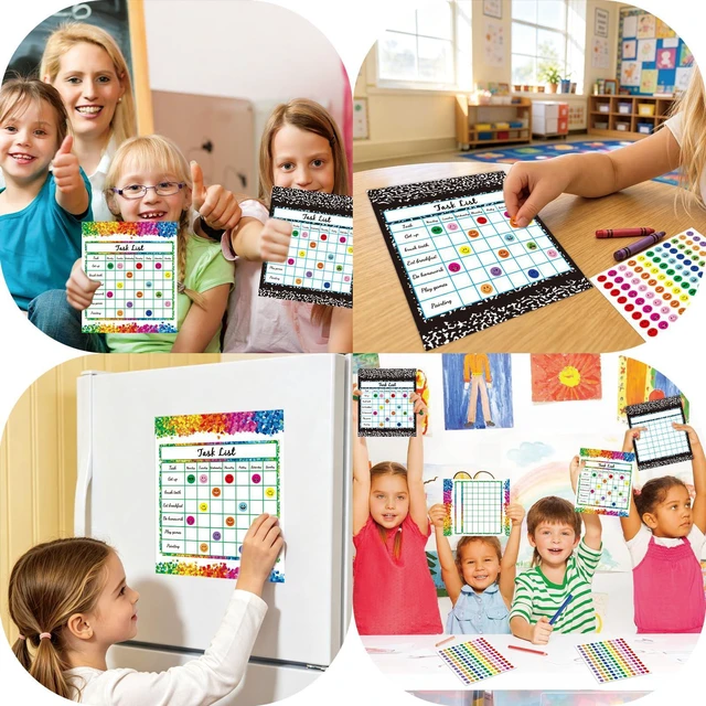 Alt view image 5 of 7 - 80 Pack Reward Chart for Kids, Incentive Behavior Chart for Classroom & Home, Kids Chore & Sticker Chart with 2,145 Star Stickers for Rewards and Good Behavior
