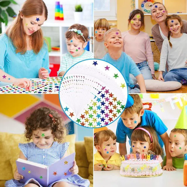Alt view image 7 of 7 - 2040 Pcs Star Stickers, 5 Sizes Small Stars for Kids Reward, Sparkly Holographic Stickers, Glitter foil Stickers for Behavior Reward Chart and DIY Decoration