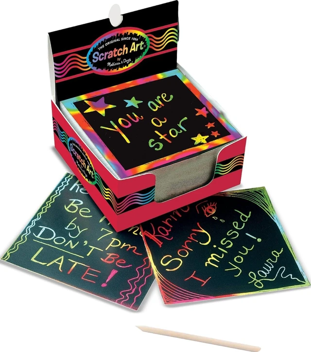 Main image of Scratch Art Rainbow Mini Notes (125) with Wooden Stylus - FSC Certified