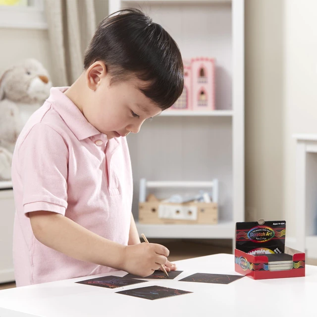 Alt view image 2 of 7 - Scratch Art Rainbow Mini Notes (125) with Wooden Stylus - FSC Certified