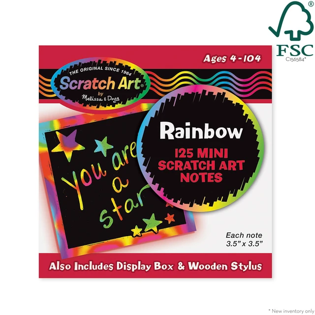 Alt view image 4 of 7 - Scratch Art Rainbow Mini Notes (125) with Wooden Stylus - FSC Certified