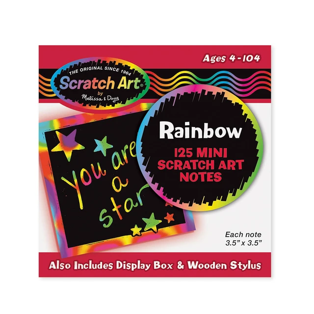 Alt view image 3 of 7 - Scratch Art Rainbow Mini Notes (125) with Wooden Stylus - FSC Certified