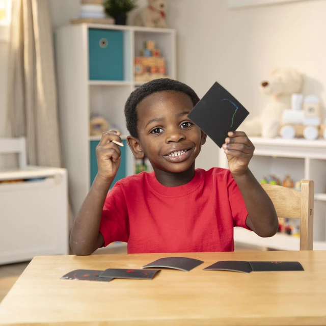 Alt view image 7 of 7 - Scratch Art Rainbow Mini Notes (125) with Wooden Stylus - FSC Certified