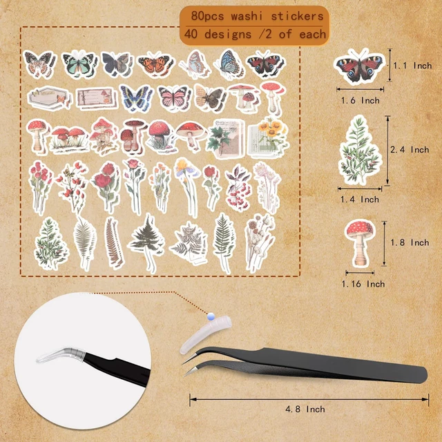 Alt view image 2 of 7 - 200Pcs Vintage Scrapbook Stickers, Aesthetic Junk Journal Stamping Supplies Kit, Scrapbooking Ephemera Washi Paper for Bullet Journaling Planners Diary Collage