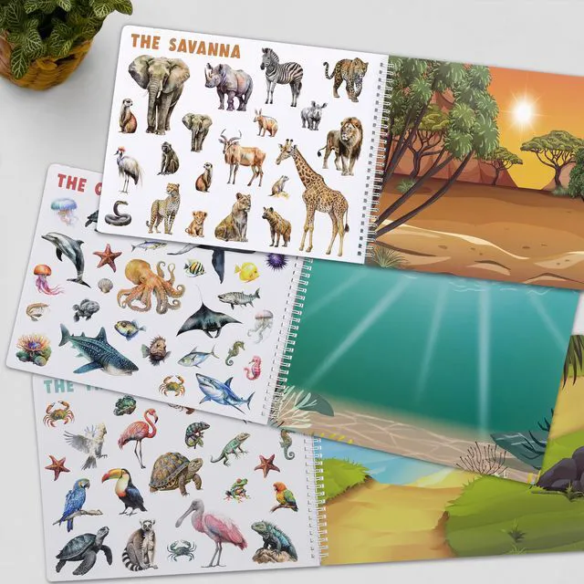Alt view image 5 of 7 - Fun Sticker Book for Toddlers 2-4 Years - Kids Activity Book with 12 Themes | Beautiful Stickers Entertain Girls & Boys Ages 2-4 or 4-8 While Traveling - Incl. Animal and Coloring Pages