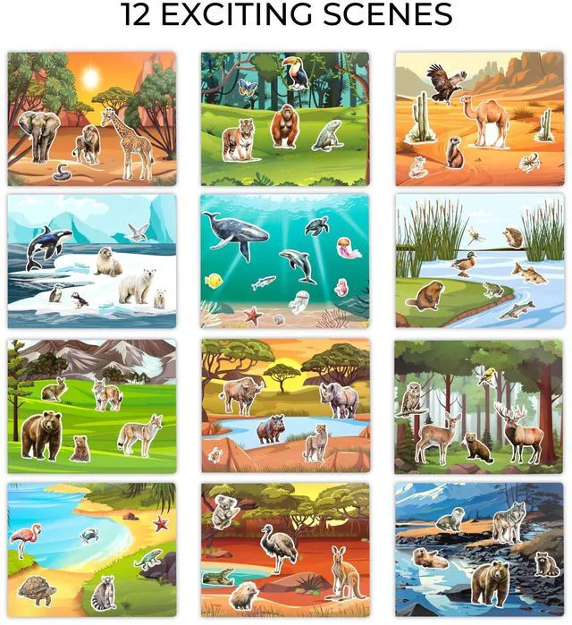 Alt view image 7 of 7 - Fun Sticker Book for Toddlers 2-4 Years - Kids Activity Book with 12 Themes | Beautiful Stickers Entertain Girls & Boys Ages 2-4 or 4-8 While Traveling - Incl. Animal and Coloring Pages