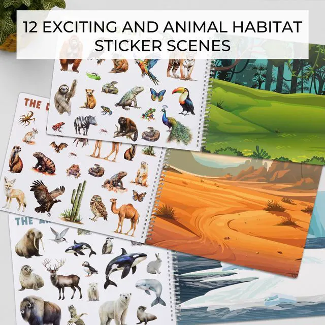 Alt view image 4 of 7 - Fun Sticker Book for Toddlers 2-4 Years - Kids Activity Book with 12 Themes | Beautiful Stickers Entertain Girls & Boys Ages 2-4 or 4-8 While Traveling - Incl. Animal and Coloring Pages