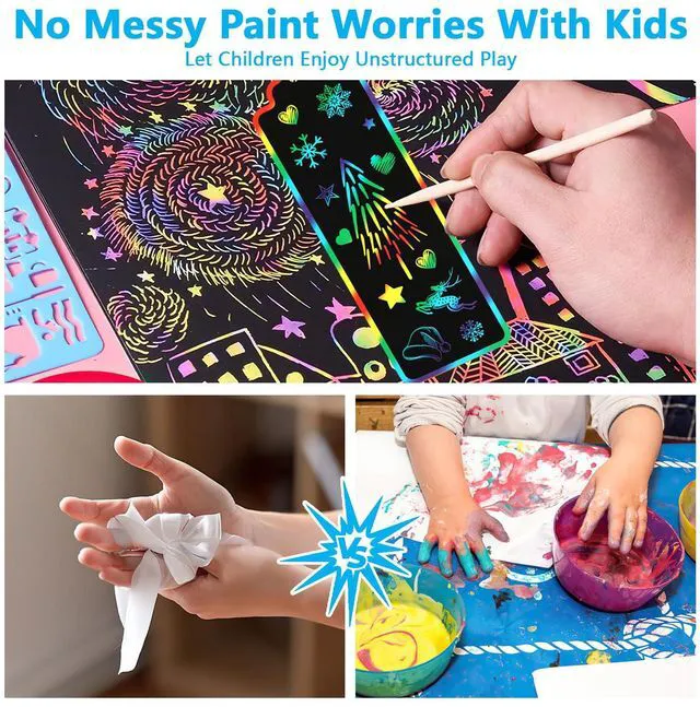 Alt view image 4 of 6 - Scratch Art for Kids, 40 Sets in 5 Styles Scratch Art Bookmarks | Rainbow Scratch Art Bookmarks, Bulk Magic Scratch Paper for Kids, DIY Crafts, Birthday Party Favors, Classroom Activities